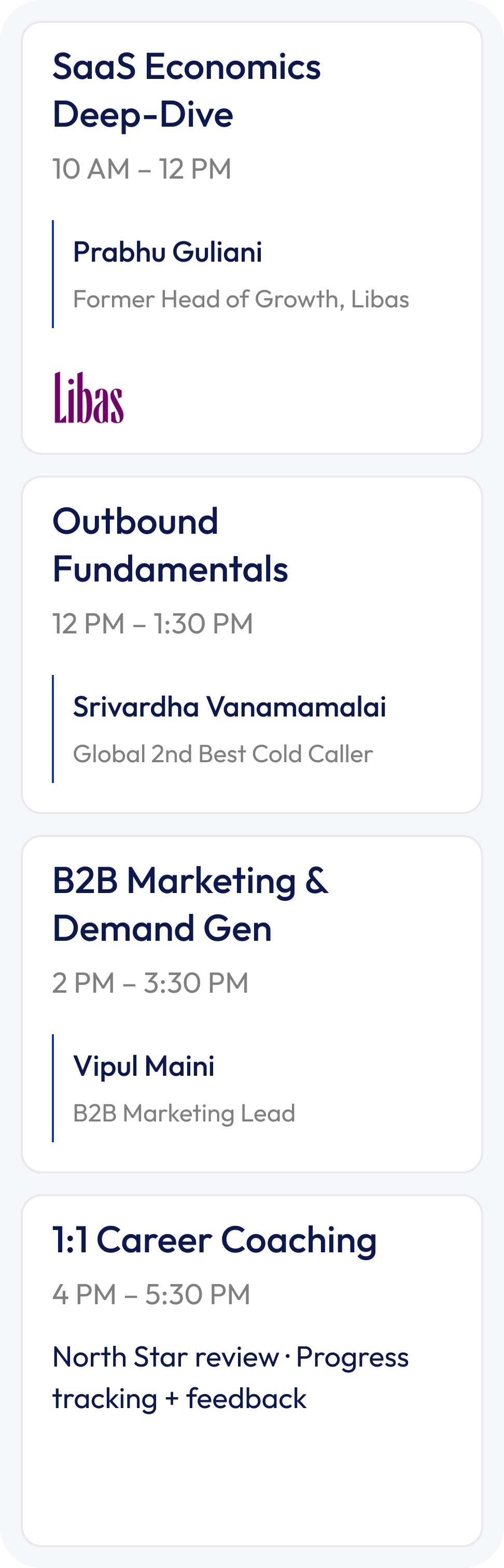 Thursday schedule at HiveSchool